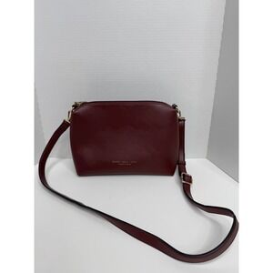 Marc New York Andrew Marc Burgundy Crossbody Bag Gold Hardware Faux Leather